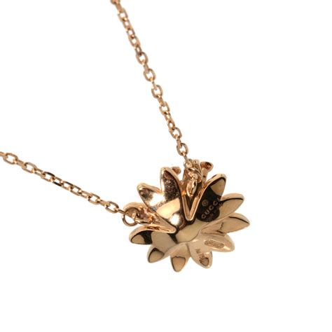 gucci flower necklace platnium|Gucci Flora 18k necklace with diamonds .